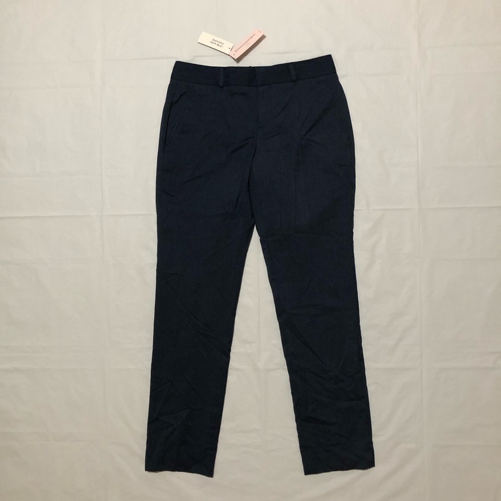 NWT Banana Republic Jackson Women’s Mid Rise Straight Leg Blue Combo Pants 00P